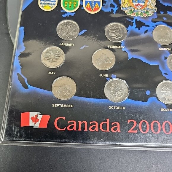 2000 CANADA MILLENNIUM QUARTERS UNC SET OF 12 COINS Gift Set - Picture 11 of 11